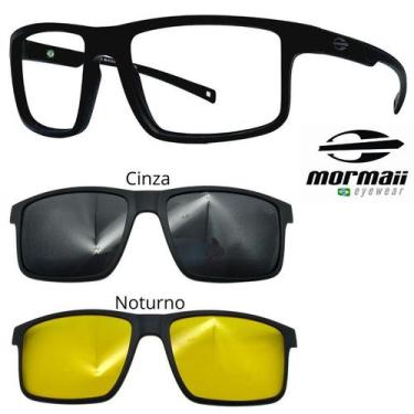 Imagem de Armação de Grau Mormaii 6127 Swap 5 A14 Com 2 Clipons, Cinza, Noturno