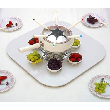 Imagem de Prato Giratório Tampo Tábua para Mesa 50 cm - Branco Laca