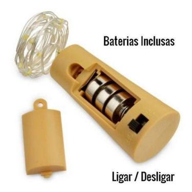 Imagem de Fio Luz Fada Rolha Garrafa 20 Lâmpadas Led E Fio C 2 Metros - ML