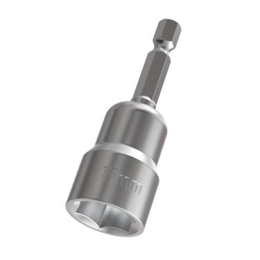 Imagem de Skweawert Soquete de haste hexagonal de 1/10.2 cm 15 mm chave de porca magnética métrica 65 mm de comprimento conjunto de brocas