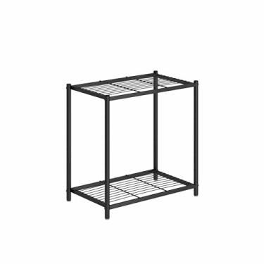 Imagem de Prateleiras de armazenamento de 3 níveis, organizador de prateleira de metal preto de altura ajustável, unidade de prateleira e armazenamento de arame, rack de armazenamento vertical para cozinha,