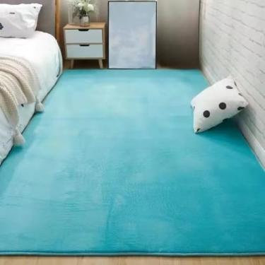 Imagem de Tapetes Cinza Coral Veludo Sala de Estar Tapete Antiderrapante Tapetes de Cabeceira Grande Tapete de Chão Macio Tapete de Jogo Infantil Retangular Decoração para Casa, 5,50x80cm