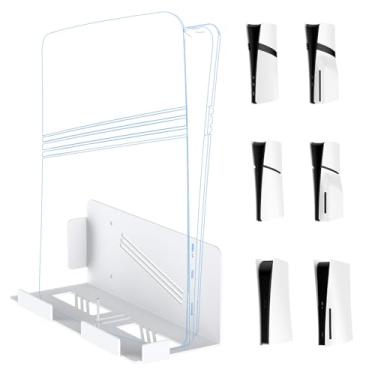 Imagem de Universal Wall Mount Bracket Compatible with PlayStation 5 Pro/Slim Console - Game Controller Metal Material Organizer Holder (White)