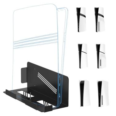 Imagem de Universal Wall Mount Bracket Compatible with PlayStation 5 Pro/Slim Console - Game Controller Metal Material Organizer Holder (Black)