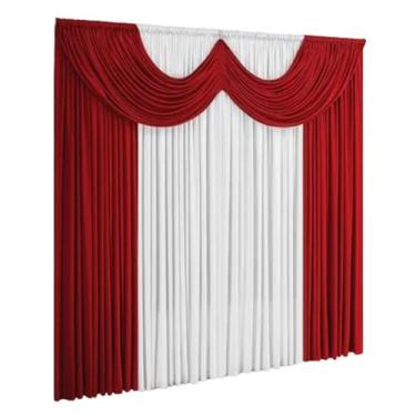 Imagem de Cortina de Malha 2,00m x 1,70m Paris - SHOP CASA NOBRE, VERMELHO/BRANC
