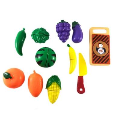 Imagem de Brincando Com Frutas E Legumes Infantil 11 Peças De Plástico - Pica Pa