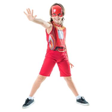 Imagem de Roupa Fantasia Infantil Homem Ferro Com Mascara Vermelha
