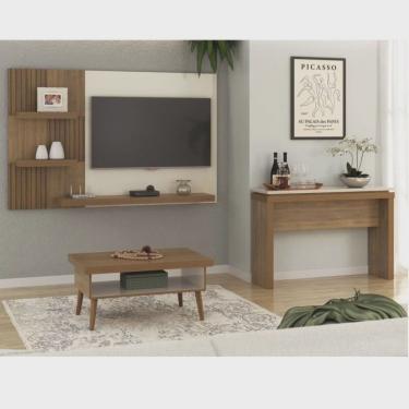 Imagem de Conjunto Sala de Estar Painel para Tv até 50 Polegadas com Mesa de Centro Lucca e Aparador Moon