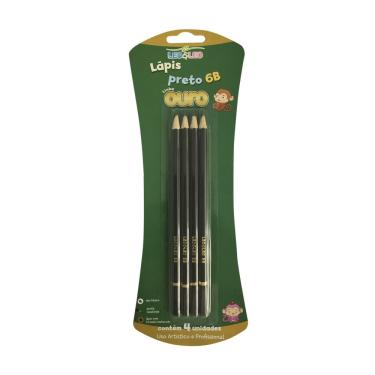 Imagem de Lapis grafite 6B madeira C/4 LEO&LEO