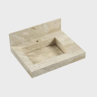 Imagem de Kit 2 Cubas Esculpidas em Porcelanato Slim para Banheiro 60cm Blu