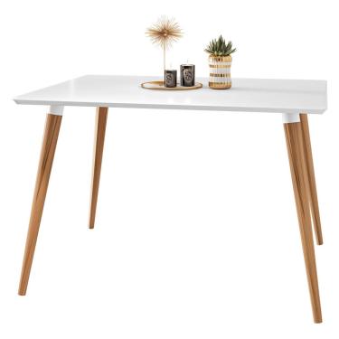 Imagem de Mesa De Jantar Retangular 120Cm 4 Lugares Veneza C14 Branco - Mpozenato