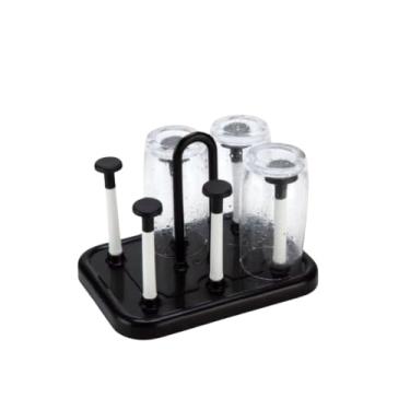 Imagem de Secador Suporte Porta Copos Não Enferruja Resistente Seca Escorredor de Copos Suporte 6 Copos de Pia