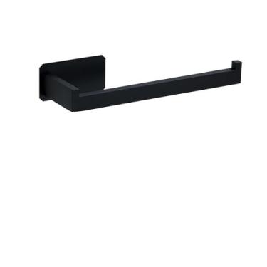 Imagem de Kit de ferragens para banheiro autoadesivo preto, suporte para papel higiênico de aço inoxidável, gancho para toalha, acessórios para banheiro, conjunto de suporte para papel L