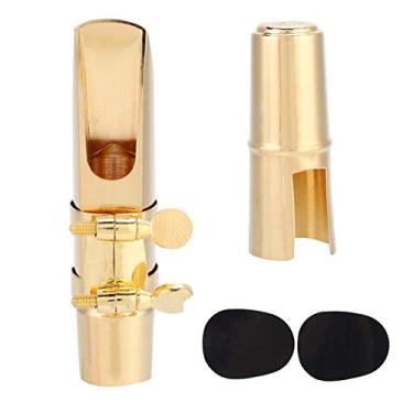 Imagem de Eb Saxofone Sax Alto, Bocal de 8c Kit de Bronze Brass Eb Alto Sax Com Cap Pads de Instrumentos Musicais para Estudantes para Iniciantes Profissionais