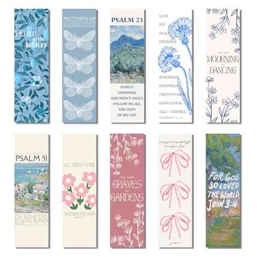 Imagem de Hafhef Marcador de livro bíblico, 10 peças de marcadores cristãos para mulheres, marcadores de livro feitos à mão, presentes cristãos para mulheres, amantes de livros e leitoras