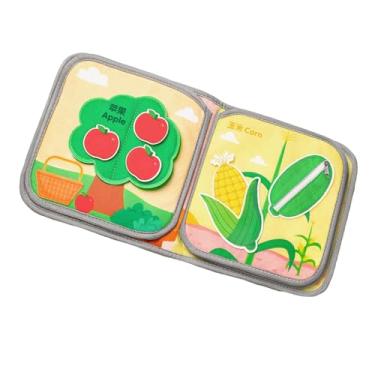 Imagem de menolana Livro de roupas para bebês Livro de atividades Desenvolvimento Sensorial Colorido Soft Baby Book Travel Toy para bebês recém-nascidos de 0 a 3 anos de, Frutas E Vegetais