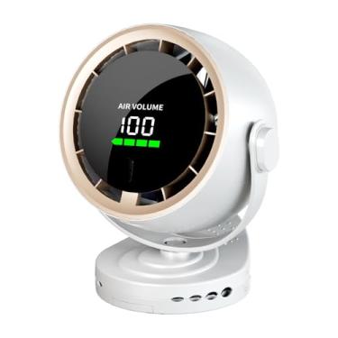 Imagem de XLWLLNJ Ventilador de mesa, ventilador de desktop, 100 velocidade ajustável, pequeno e recarregável ventilador de ar portátil para o escritório de viagens em, Branco