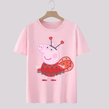 Imagem de Camiseta camisa blusa tshirt peppa pig george escolar menina menino em