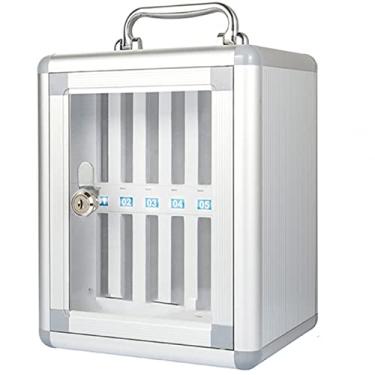 Imagem de Caixa de armazenamento para telemóvel com alça e cofre para telefone, armário de armazenamento para telemóvel montado na parede, armário de armazenamento para restaurante,