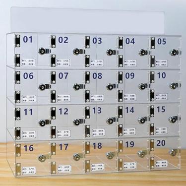 Imagem de LGEOELIAS Cofre para celular, armário de armazenamento de telefone de acrílico, caixa transparente para celular, organizador de celular de parede, para sala de aula, escritório de fábrica