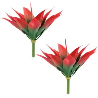 Imagem de Velener Agave artificial com espinho – plantas de agave falsas resistentes a UV de tamanho pequeno para decoração interna e externa (35,5 cm