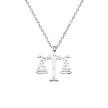 Imagem de WUSUANED Colar de Libra Engraçado Equilíbrio Joia Inspirada em Livro Presente de Deusa da Justiça Presente para Amantes, Large, Aço inoxidável, Sem Pedra Preciosa