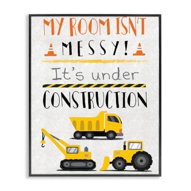 Imagem de Stupell Industries Arte giclée emoldurada preta em construção não bagunçada, design de Elizabeth Tyndall, 28 x 35 cm