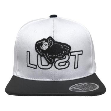 Imagem de Boné Lost Aba Reta Branco Com Regulagem De Fitão - alfashop, Branco, U