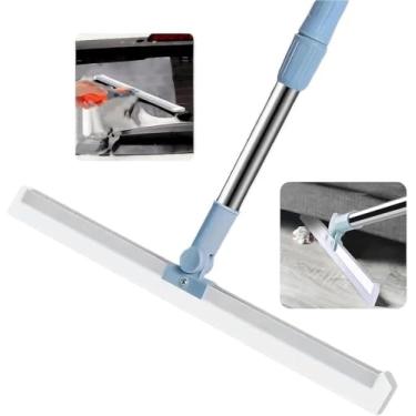 Imagem de Rodo e Vassoura de Silicone Multifuncional 2 em 1 com Cabo Extensor de 1,04 Metros – Praticidade e Eficiência na Limpeza de Superfícies