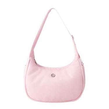 Imagem de Bolsa de ombro Babysun Mini feminina Nylon Crescent 4L rosa