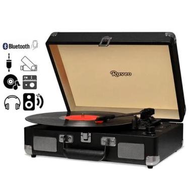 Imagem de Toca Discos Sonetto Vitrola Gravação Bluetooth Chrome Usb - Raveo