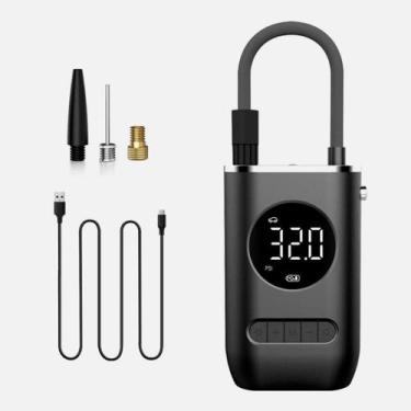 Imagem de Bomba De Ar Calibrador Compressor Digital Portatil Mini Led - Genzo