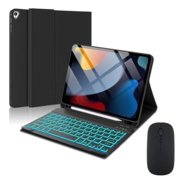 Imagem de Capa Para Tablet, Capa + Mouse e Teclado Magnético Bluetooth Destacável Para IPad 9/8/7 Geraçõ.