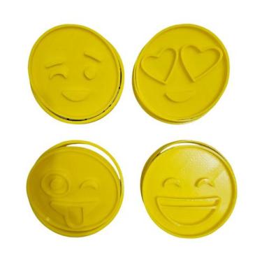 Imagem de Cortadores de Biscoitos e Massas Emoji 4pçs - Genérica
