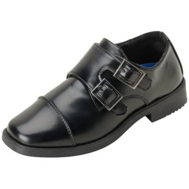 Imagem de Mocassim Oxford com alça dupla para meninos da Josmo (Bebê/Criança pequena/Criança grande), Preto, 4 Big Kid