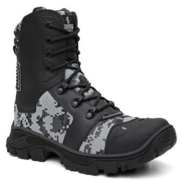 Imagem de Bota Tática Commander Couro e Lona Reforçada Coturno Robusto-Masculino