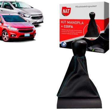 Imagem de Manopla + Coifa Chevrolet Onix E Prisma 2013 Até 2019 - 5M - Nat, Pret