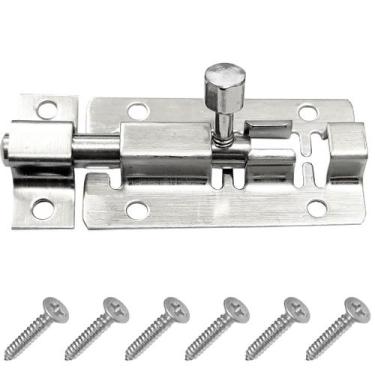 Imagem de 02 Tricos Porta Janelas Tarjeta Ferrolho Redondo Trancar 5cm - HM