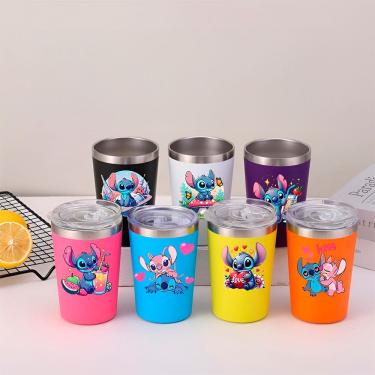 Imagem de Mini Copo Térmico Aço Inox com Tampa Personagem 350ml Cor:Pink