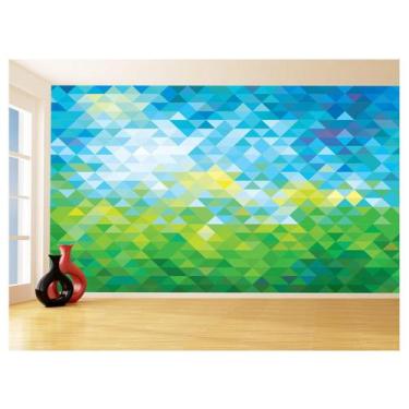 Imagem de Papel De Parede Geométrico Triângulos Abstrato 3,5M Gmt68 - Você Decor