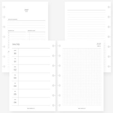 Imagem de MAY PAPER CO. 2025/2026 Mini Happy Planner Week on Two Pages Weekly Planner Insert Agenda Refil para 7-Discs Mini HP Notebook 4,6 x 7 (semanal com grade)