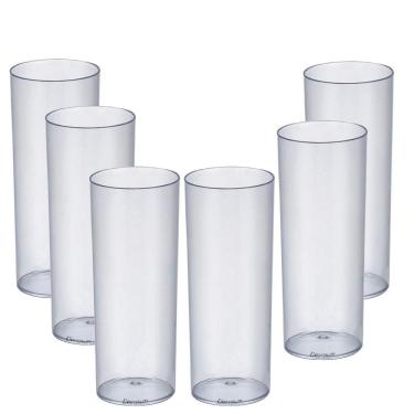 Imagem de Kit 6 Copos Long Drink Acrílico Transparente Krystalon