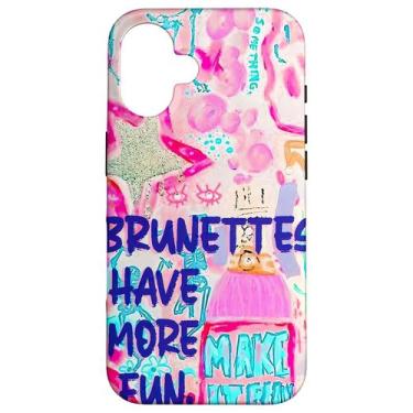 Imagem de Capa Divertida Make It Fun Pink para iPhone 16 - Morenas se Divertem M