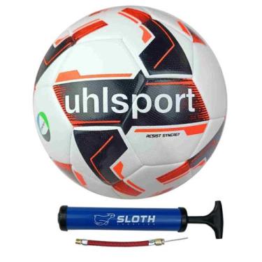 Imagem de Bola futebol de campo society Uhlsport Synergy + Bomba de ar, Vermelho