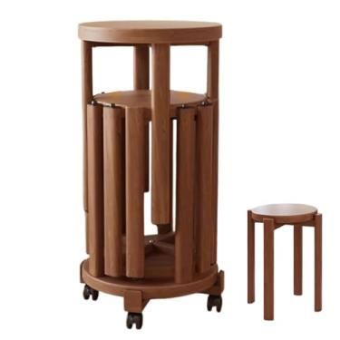 Imagem de Mesas De Aninhamento Para Sala De Estar,Mesas De Apoio Redondas Para Aninhamento Com Rodas | Mobiliário Moderno Multifuncional para Diversos Espaços: Escritórios Domésticos, Sala de Estar, Quarto, Pát