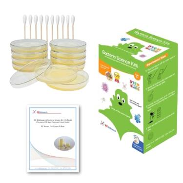 Imagem de EZ BioResearch Kit de ciência de bactérias (IV) (pacote de presente): Pratos de Agar LB-Agar pré-derramados e cotonetes de algodão. E-Book exclusivo gratuito de projetos de feira de ciências embalado com experimentos premiados. (IV Gift Pack)