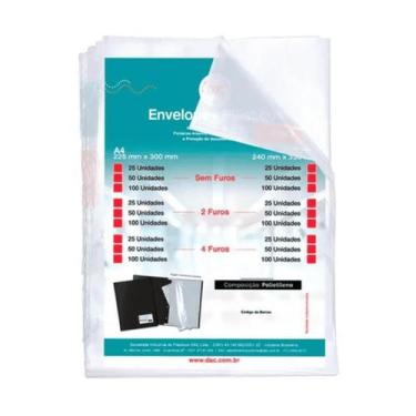 Imagem de Envelope plastico oficio s/furo 24x33cm fino c/100un dac