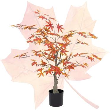 Imagem de RAUMPA Plantas artificiais de outono falsas, árvores artificiais de 1,8 m, grande, de plástico de seda, árvore decorativa em vaso, para decoração de casa, sala de estar, ao ar livre, pátio, varanda
