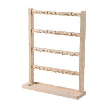 Imagem de Deevoka Expositor de brincos de madeira, resistente com ganchos, organizador de joias para brincos, pulseiras, chaveiros, mesa, 4 Ganchos de 24