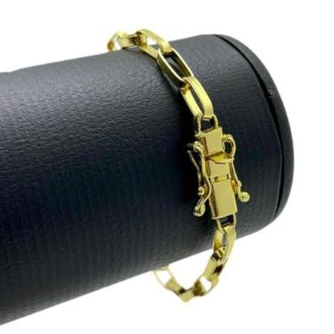 Imagem de Pulseira Tijolinho 6Mm Banhado A Ouro 18K Masculina